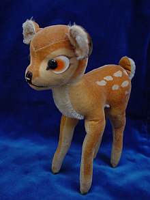 Original vintage STEIFF roe deer kid Bambi, made about 1951.