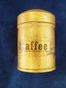Rare Antique coffee tin for a toy shop, made about 1900.