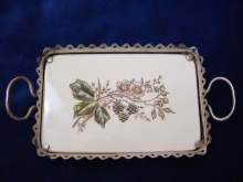 Rare antique miniature tray, a beautiful piece of pottery, made about 1900.