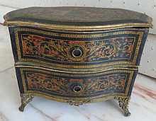 French antique miniature chest of drawers, dated about 1890.