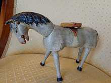 Antique white Schoenhut horse, dated about 1910.