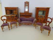 German antique Biedermeier dollhouse furniture, dated about 1840.