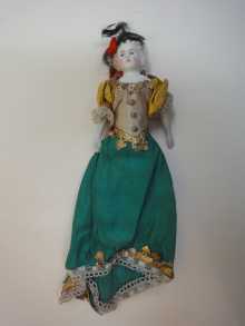 Antique doll, very rare doll for a doll theater or dollhouse, dated about 1890.