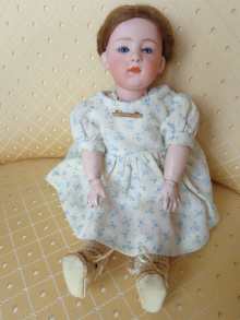 German antique character doll, beautiful girl made by Heubach, 
