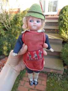 Antique German googly doll by Armand Marseille, dated about 1910.
