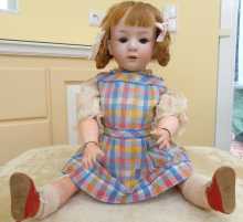 Antique German Heubach character doll, rare mold number 10532, dated about 1912.