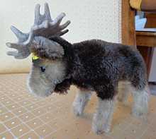 Rare vintage German STEIFF moose Moosy, dated about 1960.