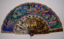 Antiker Fächer, Mandarin-Fächer, China um 1850. Antique fan, CHINA, c1850. Antiker Fächer, Mandarin-Fächer, China um 1850. Antique fan, CHINA, c1850.
