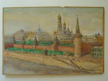 Kolorierter Kupferstich Moskau, coloured engraving Moscow